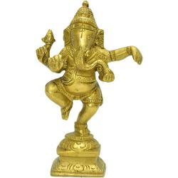 Présentation Ganesh Dansant Métal Marron, Artisanat Unique