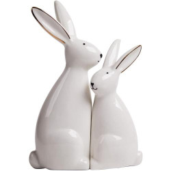 Présentation HAUCOZE Statue Lapin Décor Moderne, Figurine Céramique