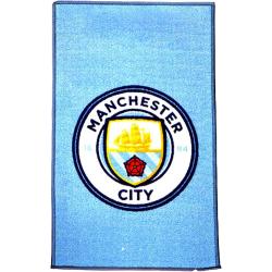 Présentation Tapis imprimé écusson officiel Manchester City FC