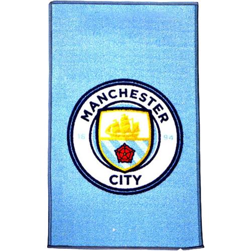 Présentation de Présentation Tapis imprimé écusson officiel Manchester City FC