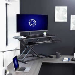 VIVO Convertisseur Bureau Metal Noir Ergonomique en situation