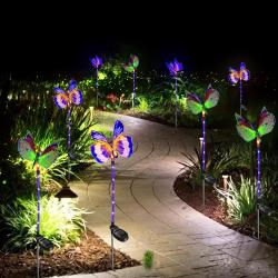 Lampes solaires jardin, 3 pièces, LED multicolores, décoratives en situation