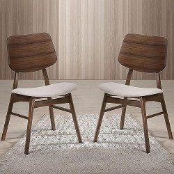 Lot de 2 Chaises Mid Century Modern Oscar en Noyer en situation