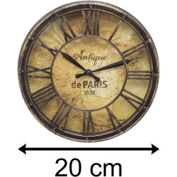 Horloge murale vintage ronde, effet vieilli, 20 cm en situation