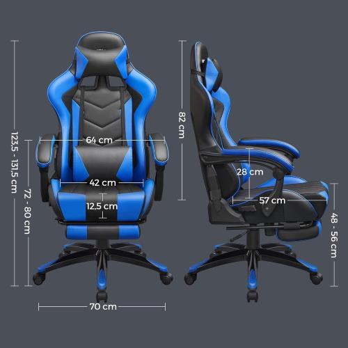 Présentation de Zoom sur Fauteuil Gamer Ergonomique Noir, Chaise Gaming Confortable