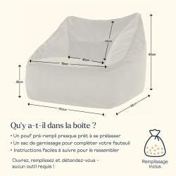 Fauteuil Pouf Natalia Jaune, Velours Salon Confortable en situation