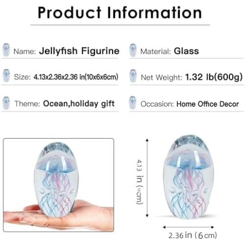 Présentation de Figurine Méduse en Verre Soufflé EUSTUMA - Idéal Cadeau Anniversaire en situation