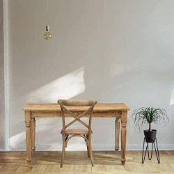 Bureau Vintage en Bois, Table de Cuisine, Table à Manger avec Tiroir en situation