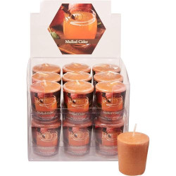 Présentation Bougies Votives Racine, 18 Pack, Parfum Cidre Chaud