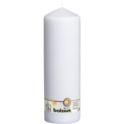 Bougies Pilier Lisses Blanc 30 cm Bolsius en situation