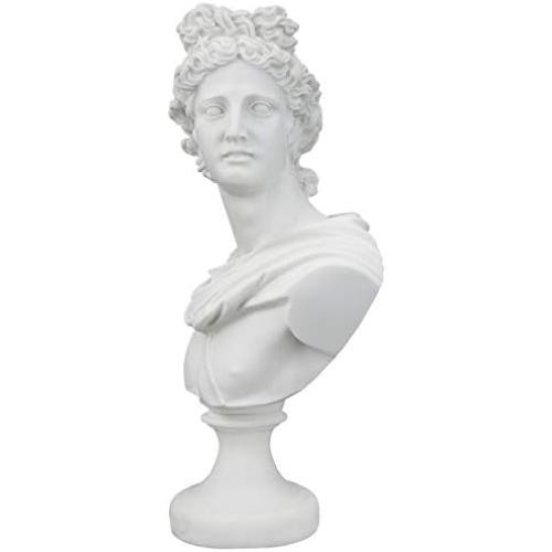 Présentation de Zoom sur Statue Buste Apollo Belvedere, Résine Marbre Blanc