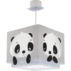 Lampe Suspension Enfant Ours Panda Animaux Bleu Lustre en situation