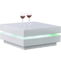 Présentation Table basse moderne LA VILLINO II, télécommande, LED multicolore