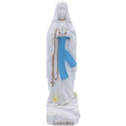 Présentation Statue Notre Dame de Lourdes, polyresine, blanche, 10 cm