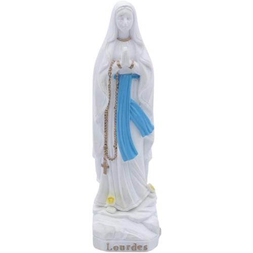 Présentation de Présentation Statue Notre Dame de Lourdes, polyresine, blanche, 10 cm