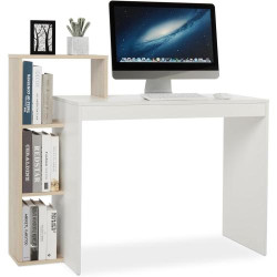 Présentation Bureau Informatique Mondeer, Rangement Ouvert Blanc, Gris