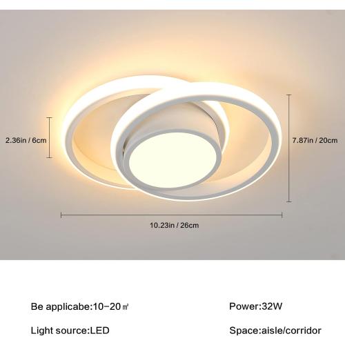 Présentation de Zoom sur Plafonnier LED Rond, Luminaire Moderne Acrylique, Lumière Blanc Chaud