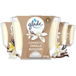 Présentation Glade Brise Lot 4 Bougies Parfumées Vanille Romantique