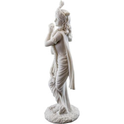 Statue Krishna Marbre Blanc, Top Collection, Sculpture Hindoue en situation