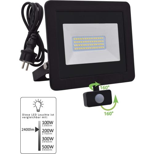 Présentation de Zoom sur Projecteur LED 30W, détecteur mouvement, 3000lm, blanc chaud