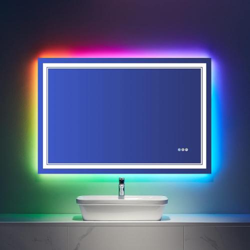 Présentation de Présentation Miroir salle de bain LED RVB, anti-buée, incassable