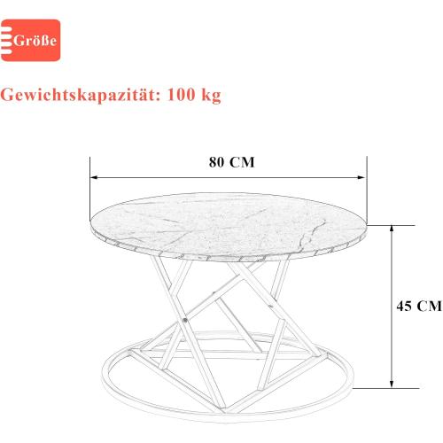 Présentation de Zoom sur Table basse ronde marbre noir, cadre doré, Liink1Ga