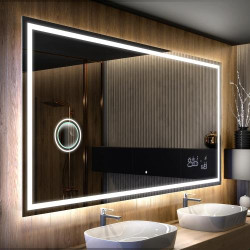 Présentation Miroir LED Moderne Salle de Bain FORAM, Éclairage Intégré