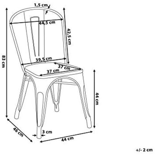 Présentation de Zoom sur Chaises Kosmi Industrielles: Lot de 4, Métal Blanc, Bois Clair