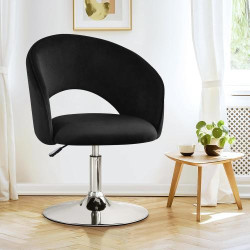 Fauteuil maquillage pivotant 360° Furniliving, noir en situation