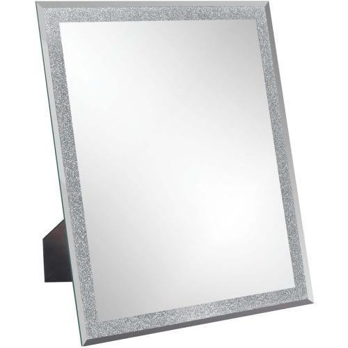 Présentation de Présentation Miroir de courtoisie argenté, miroir maquillage suspendu, rectangulaire