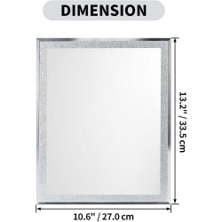 Miroir de courtoisie argenté, miroir maquillage suspendu, rectangulaire en situation