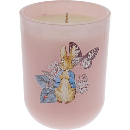 Présentation de Zoom sur Bougie Peter Rabbit Beatrix Potter, Rose Parfumée