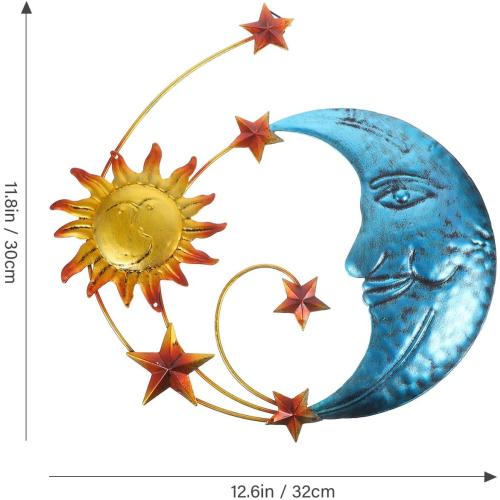 Présentation de Zerodeko Mosaïque Lune, Soleil, Étoiles, Décoration Murale en situation