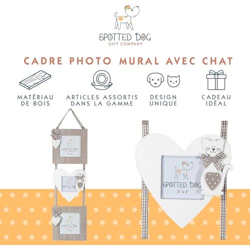 Présentation de Cadre photo suspendu, motif chat, Spotted Dog Gift Company en situation