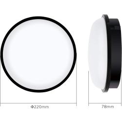 Lampe LED Rond Plafonnier Applique Eclairage Noir 20W en situation