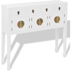 Présentation Buffet Chinois Bois Massif Blanc Vidaxl, Meuble Rangement