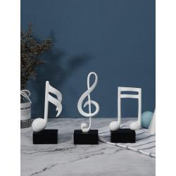 Sculpture Musicale Résine, 3pcs, Figurines Décoratives Blanc en situation