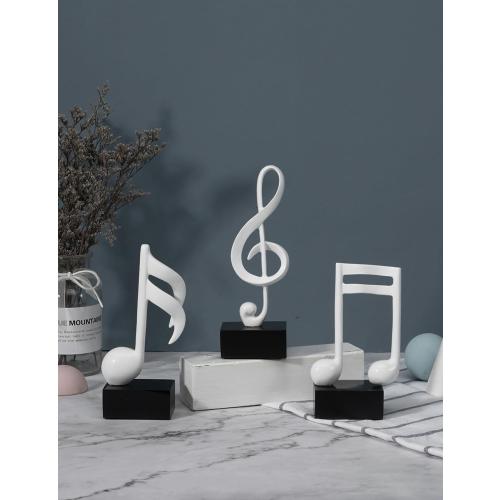 Présentation de Zoom sur Sculpture Musicale Résine, 3pcs, Figurines Décoratives Blanc