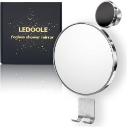 Présentation Miroir douche LEDOOLE, anti-brouillard, support rasoir, chrome