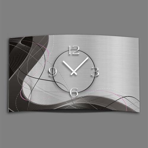 Présentation de Présentation Horloge murale 3D Dixtime, design moderne abstrait, gris