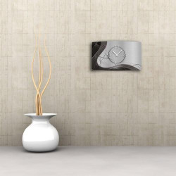 Horloge murale 3D Dixtime, design moderne abstrait, gris en situation