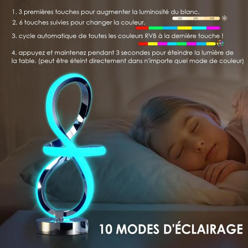 Présentation de Zoom sur Lampe LED de Chevet IKSOO 10W, Design Spirale Moderne