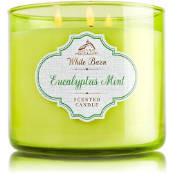 Présentation Bougie 3 Meches Eucalyptus, Menthe, Bath and Body Works