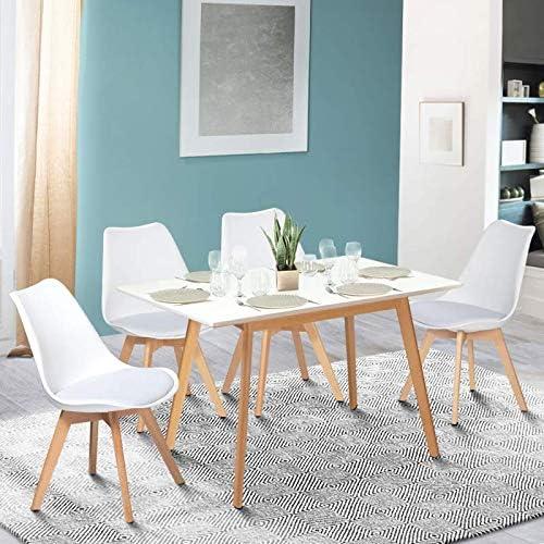 Présentation de Table scandinave extensible Inga IDMarket, blanche, rectangle en situation