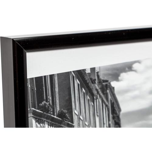 Présentation de Zoom sur Cadre photo aluminium noir Hampton, design moderne A3