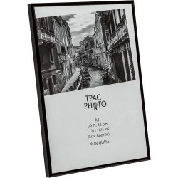 Cadre photo aluminium noir Hampton, design moderne A3 en situation