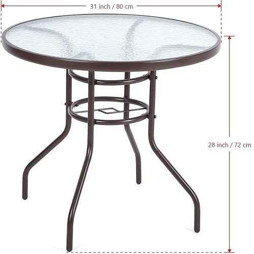 Présentation de Zoom sur Table de Jardin Ronde Acier 4 Places Havnyt 80cm