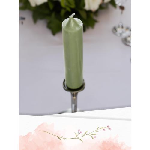 Présentation de Zoom sur Bougies de table vert sauge, lot de 10, décoration fête