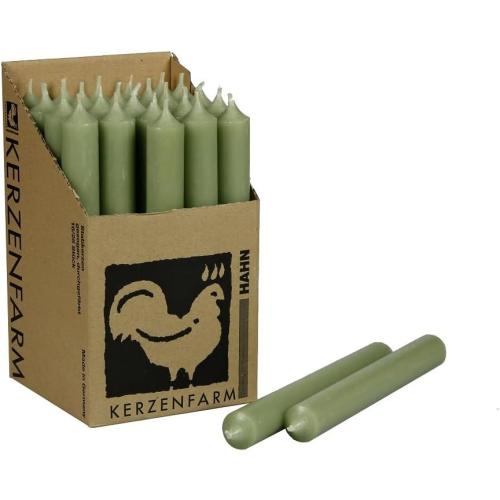 Présentation de Présentation Bougies de table vert sauge, lot de 10, décoration fête