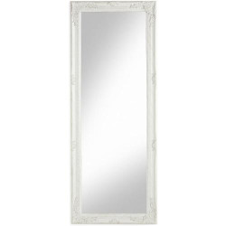 Présentation MONTEMAGGI Miroir mural cadre bois blanc rectangulaire